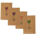 Colorful Heart Air Balloon Designs Love Brown Kraft Valentine Paper Greeting Cards